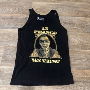 James Franco “In Franco We Trust” Graphic Tank Top Black Streetwear Small